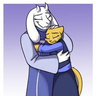 Undertale adorable artist:Foxenawolf character:Katia_Managan character:Toriel crossover hugs sad tears
