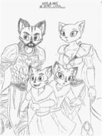 artist:Nicros_Man character:Katia_Managan character:your_weird_OC kittens monochrome text