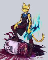 Conjuration Official_Badass artist:Makkon blood character:Katia_Managan daedra decapitation grievous_bodily_harm looking_badass magic mephala