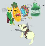 Blade Katia's_wizard_robe amulet_of_silence artist:medicman4444 booze character:Katia_Managan character:Sworddog drunk pineapple yo-yo