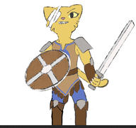Blade Khajiit Kvatch_arena_armor armor artist:Karizma character:Katia_Managan character:nightmare_king eyepatch shield