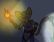 Kvatch_arena_armor adventure artist:Smash_Cooper character:Katia_Managan chiaroscuro fear fire torch
