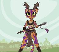 Skyrim artist:lapma casually_underdressed character:Katia_Managan spear