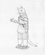 Cloak_of_Gray_Tomorrow character:Katia_Managan claws monochrome sketch waggy_tail