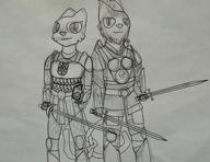 Blade armor character:Katia_Managan character:your_weird_OC monochrome sketch