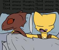 Quill-Weave's_bed animation artist:Tolargonian character:Katia_Managan character:Quill-Weave impure_thoughts sleepy text