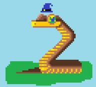 MS_Paint adorable artist:_Caps character:Scleepy_the_Healing_Snake featured_masterpiece happy pixel_art snakes