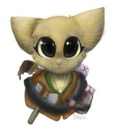 Katia's_wizard_robe adorable amulet_of_silence artist:paws booze character:Katia_Managan letter machete paintbrush playing_cards quest_book water_with_a_red_x