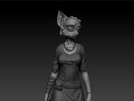 3D artist:RoninSmall character:Katia_Managan monochrome