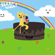 amulet_of_silence artist:Squiggles cake character:Katia_Managan dreams puppy rainbows