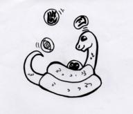 Conjuration Mysticism artist:KuroNeko character:Scleepy_the_Healing_Snake destruction magic monochrome restoration snakes