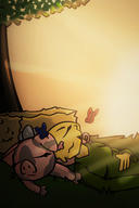 Katia's_wizard_robe artist:lapma butterflies character:Katia_Managan friendship pig sleepy sunlight