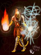 armor artist:unknown_victor character:Katia_Managan chiaroscuro looking_badass magic magic_fire witch-hunter_control_panel