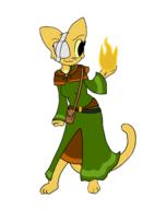 Katia's_wizard_robe adorable amulet_of_silence character:Katia_Managan destruction_magic eyepatch magic_fire