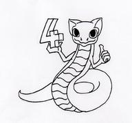 artist:KuroNeko character:Quentin happy monochrome plain_background snakes