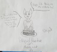 Katia's_wizard_robe artist:Skybolt06 cake character:Katia_Managan happy missing_tail pencil_drawing photo smiling text