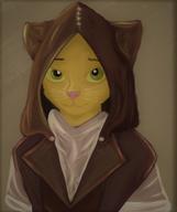 TES_Online artist:lapma beautiful character:Katia_Managan hoodie_katia portrait yellow_eyes