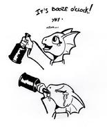 Booze_O'Clock artist:KuroNeko booze character:Quill-Weave drunk monochrome sad tears text